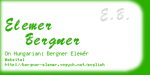elemer bergner business card